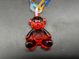 Acrylic Cable Link Chain Crystal Bear Pendant Necklace 17” Long