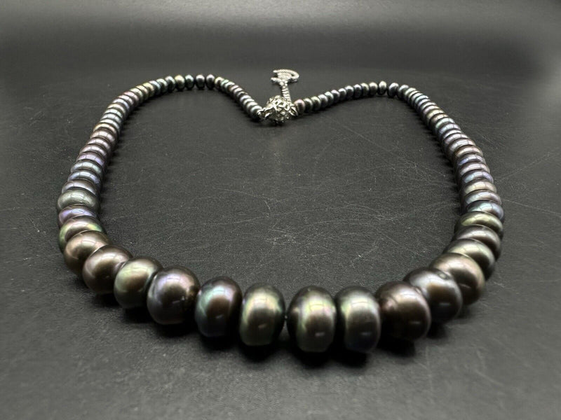 Tahitian Peacock Genuine Pearl Necklace 20” Gold Filled Clasp