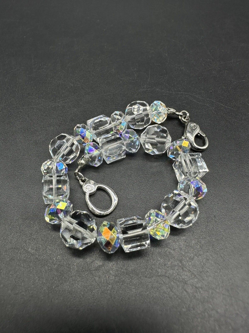 Aurora Borealis Swarovski Crystal Bracelet  Sterling Silver Lobster Clasp 7.25