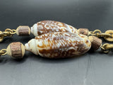 Vintage Miriam Haskell Estate Brass Shell Necklace 30”..Nice Quality! 50Gs