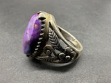 Purple Rhombus Stone 925 Sterling Silver Ring Size 7, 7Gs