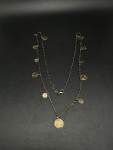 Vintage 925 Sterling Silver Gold Wash Roman Coin Charms Chain Necklace 30"