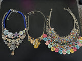 Colorful Fashion Jewelry Hi Quality Statement Necklaces Lot Of 5