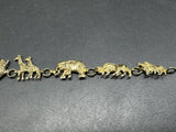 Vtg 925 Sterling Silver Noahs Ark Bracelet Animal Link Tennis Charm 7.5”