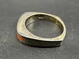 Vintage Charles Winston Sterling Silver Rainbow Inlay Square Band Ring Sz 8