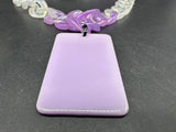 Acrylic Curb Link Chain Pastel Choker Pendant Necklace   16” Long