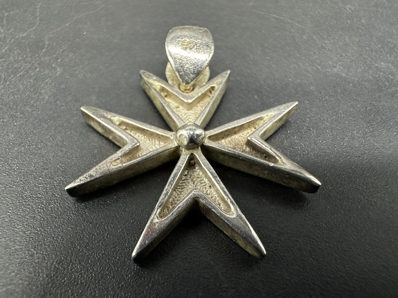 Sterling Silver Maltese Cross Solid Pendant 6Gs