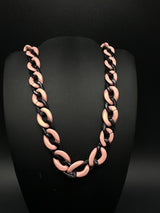 Acrylic Curb Link Necklace Pink and Black 18”