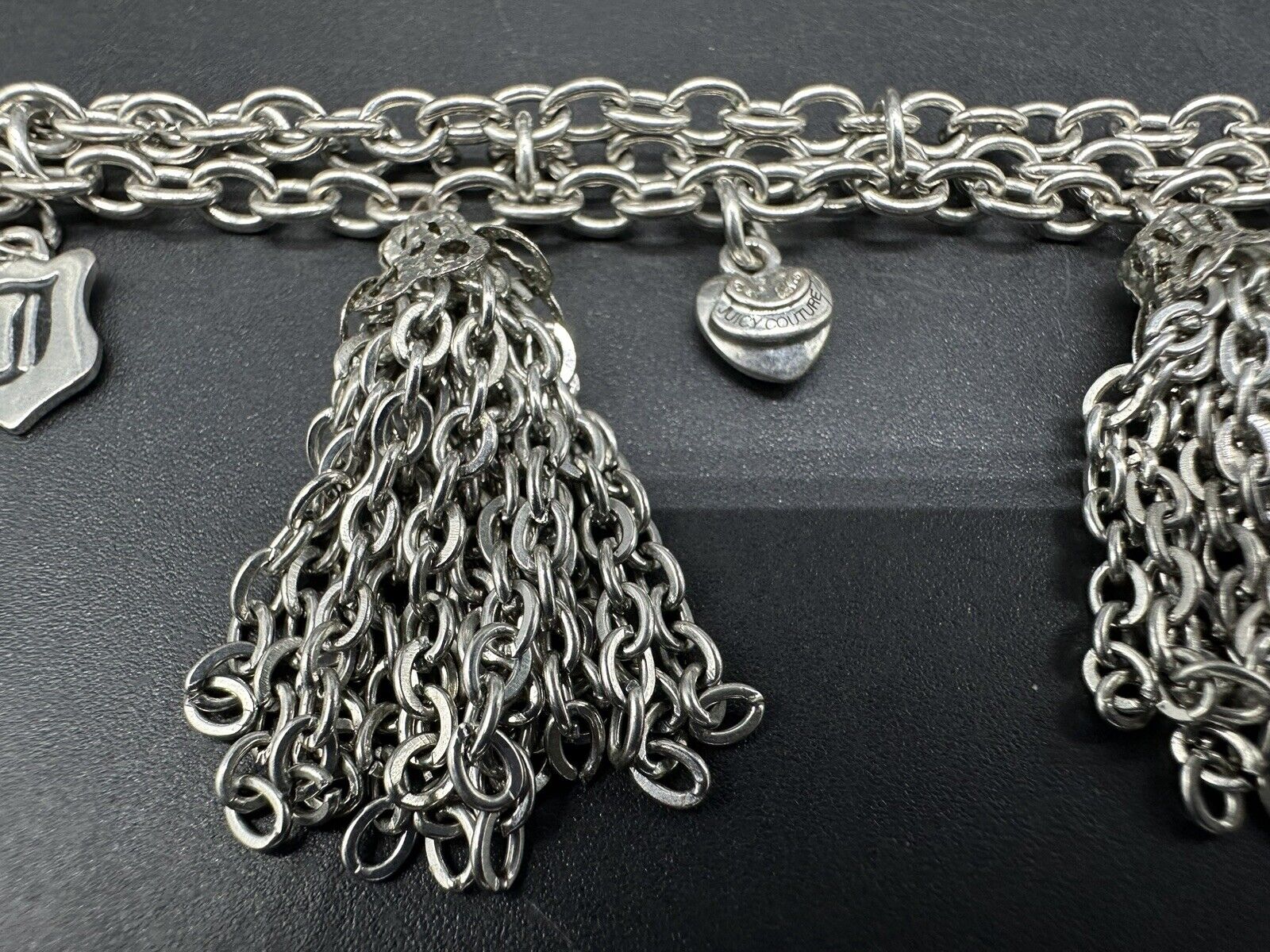 Juicy Couture Silver Tone Chain Link Bracelet 7”
