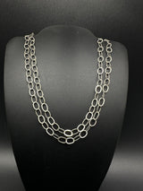 STUNNING 96-inch  Extra Long Sterling Silver Open Link Chain Necklace 28 grams