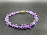 Amethyst 925 Sterling Silver Friends Bracelet 7.5” purple chips bead 8Gs