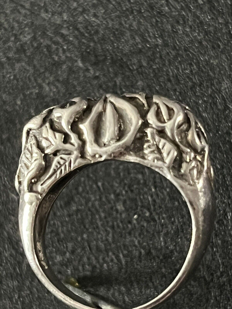 925 Sterling Silver Taxco Mexico Unique Art Deco Ring (Size 5)