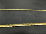 Vintage Sterling Silver Vermeil Herringbone Chain Necklace 24" Long~3mm