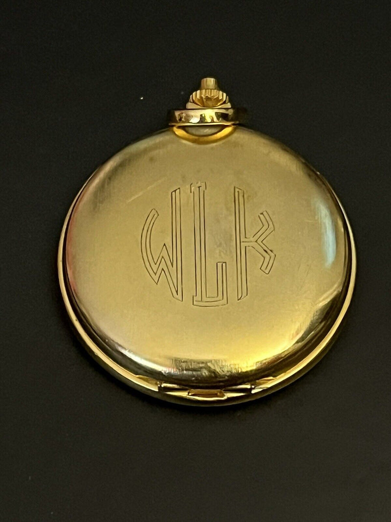 Vintage  1995 Waltham Gold-Tone Monogram UNTESTED Pocket Watch Grade