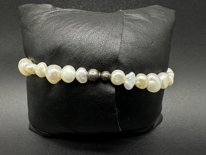 Genuine Baroque Fresh Water Pearl Bead Bracelet 7”