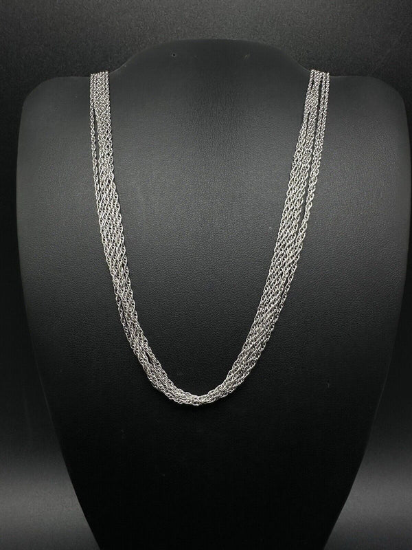 925 Sterling Silver 16” Long 6 Strand  Necklace 9Gs