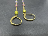 925 Vermeil Sterling Silver Goldtone Multi Gemstone Dangle Earrings 2.5” Long