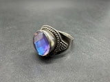 Purple Crystal Ring, 925 Sterling Silver Size 8.5