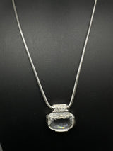 Genuine Swarovski Swan Crystal Pendant Rhodium Plated Necklace 18”