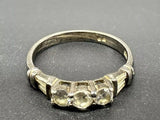 Vintage Sterling Silver CZ Ring 925 size 7