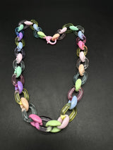 Rainbow Pastel Translucent Acrylic Cable Transparent Chain Link Necklace 18”