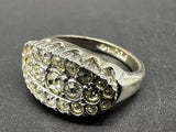 Vtg Ring CZ Stones Sterling Silver 925 Setting Sz 6