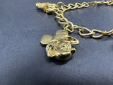 Disney Bracelet Character Charm Gold Tone Mickey Mini Donald Goofy Pluto 20Gs