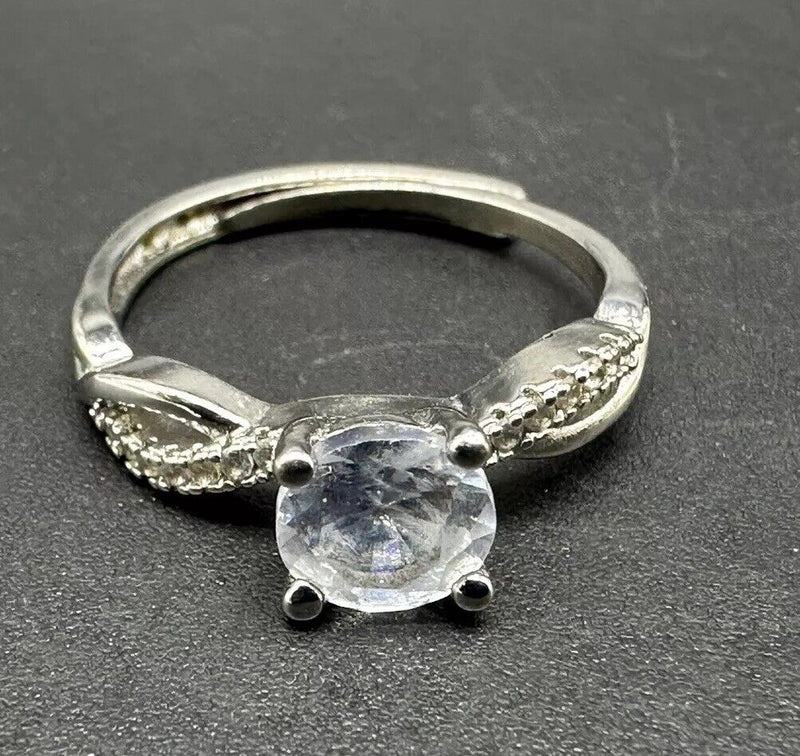 Stunning Sterling Silver & Round Cz Ring 925, Sz 7