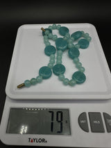 Vintage Amazonite? Gemstone Statement 20” Bead Necklace