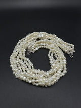 Multistrand NATURAL Freshwater Pearl Necklace ~Sterling Silver Clasp~18”