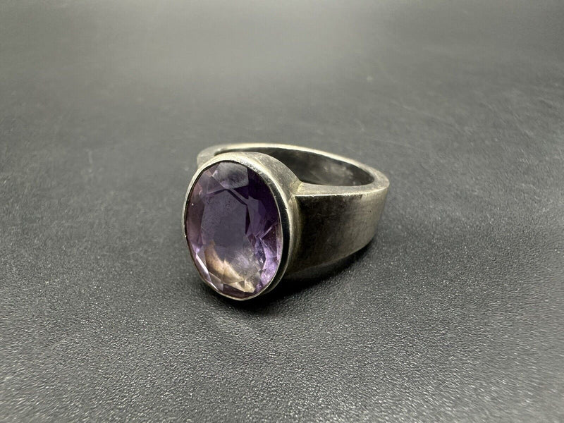 Sterling Silver Amethyst Ring Vintage February Birthstone Sz8 10Gs