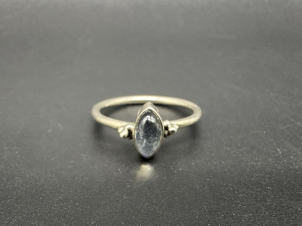 Sterling Silver Genuine CZ Marquise Solitaire Band Ring Size 6.75