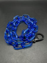 Blue Translucent Unisex Cable Link Acrylic Chain Link Necklace 22”