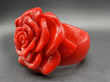 Red Rose Acrylic Statement Bracelet 8”