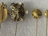 Vintage Monet Trifari Sarah Cov Stick Pins Lot of 4