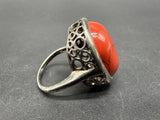 Sterling Silver Semi Precious Stone Ring Size 7