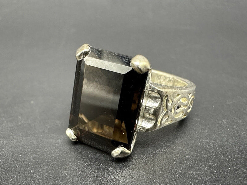 Sterling Silver Smoky Quartz  Ring Sz 8