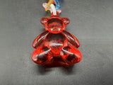 Acrylic Cable Link Chain Crystal Bear Pendant Necklace 17” Long