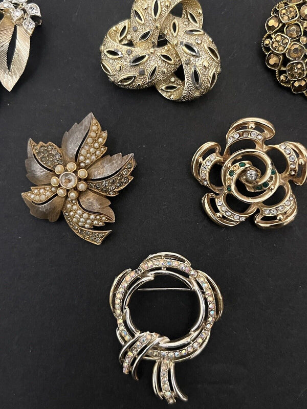 Vintage Mixed Brooch  Jewelry Lot Of 6pcs
