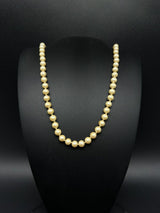 Vintage Genuine Pearl Gold Plated Clasp Necklace 17”