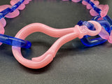 Pink And Blue Translucent Cable Link Acrylic Chain Link Necklace 20”