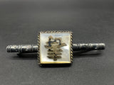 CHINESE Symbol 925 Sterling Silver  Mother Of Pearl Tie  Clip