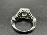 Princess Cut Simulated Stone Engagement Wedding Twisted Ring S925