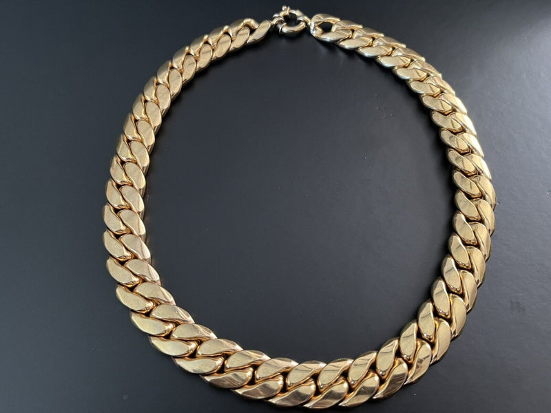 Italy OTC 18k Gold Electroplated 20mm Large Curb Link Flat Chain Necklace 280g