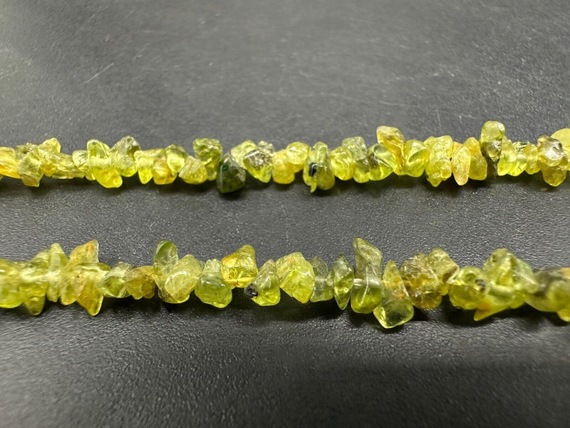 Vintage Peridot Beaded Long Necklace 36”