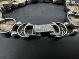 Sterling Silver Black Onyx Chain Slide Charm Bracelet 7”