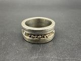 Vintage silver sterling 925 rotating spinning ring with believe, size: 7