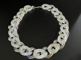 Curb Link Acrylic Translucent Chain Statement Necklace 17”~ 24mm Thick~