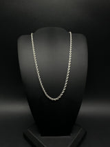 Real Solid Sterling Silver Rope Chain Necklace