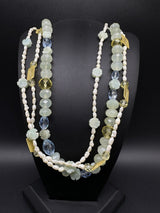 Vintage Seed Pearl Glass Beads 3 Strand Necklace 20”